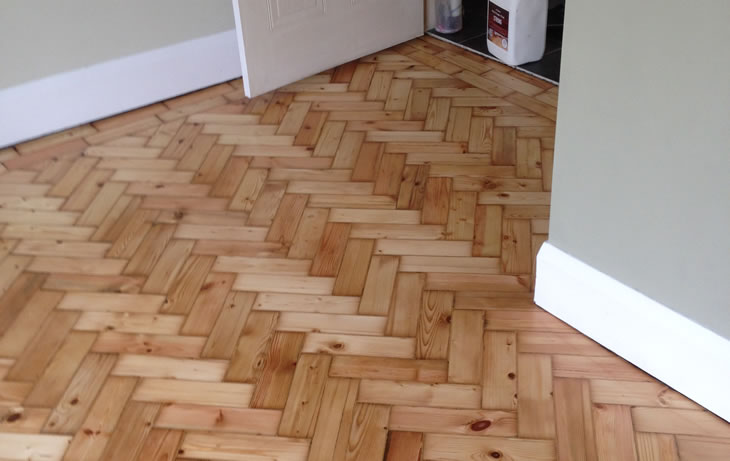 A sanded floor